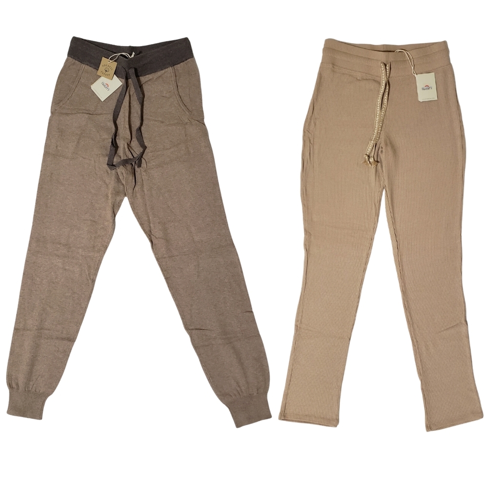 Faherty Surf Sweater Joggers & Faherty Legend Rib-Knit Riva Pants Women XS 🍂🍁